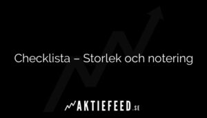 Checklista – Storlek och notering