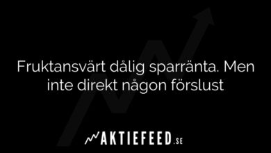 Fruktansvärt dålig sparränta. Men inte direkt någon förslust