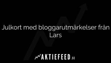 Julkort med bloggarutmärkelser från Lars