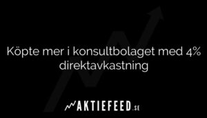 Köpte mer i konsultbolaget med 4% direktavkastning