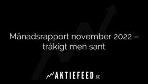 Månadsrapport november 2022 – tråkigt men sant