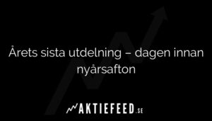 Årets sista utdelning – dagen innan nyårsafton