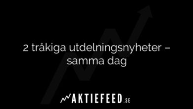 2 tråkiga utdelningsnyheter – samma dag