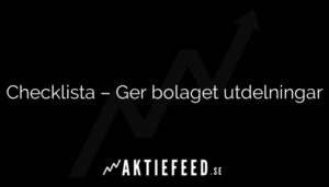 Checklista – Ger bolaget utdelningar