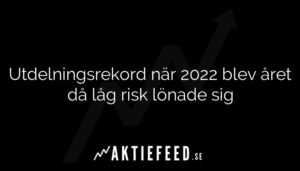 Utdelningsrekord när 2022 blev året då låg risk lönade sig