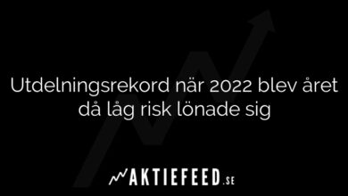 Utdelningsrekord när 2022 blev året då låg risk lönade sig